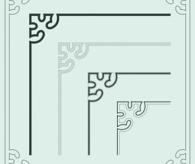 Corner ornament chinese styles vector 11