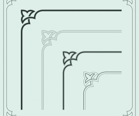Corner ornament chinese styles vector 12