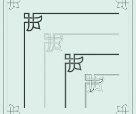 Corner ornament chinese styles vector 13