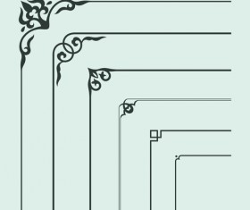 Corner ornament chinese styles vector 14