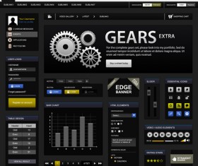 Creative black template website vector design 01