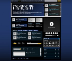 Creative black template website vector design 03