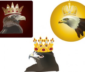 Crown with eagle head vector