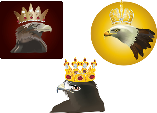 Crown with eagle head vector
