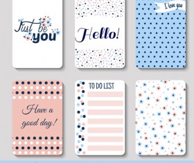 Cute journal cards vector material 04