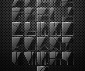 Dark glass alphabet vector