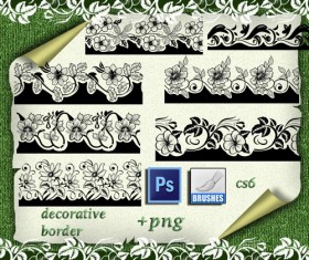 Decorative Floral Borders Photoshop Brushes