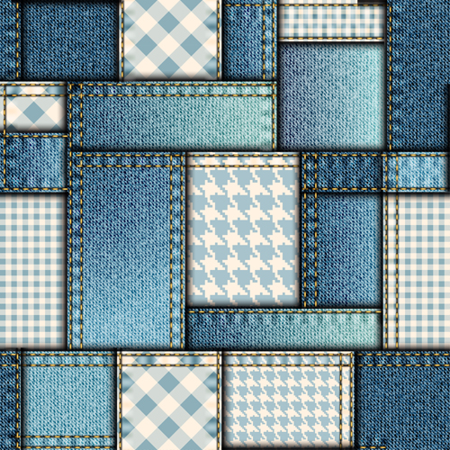 Denim fabric seamless vector pattern 02