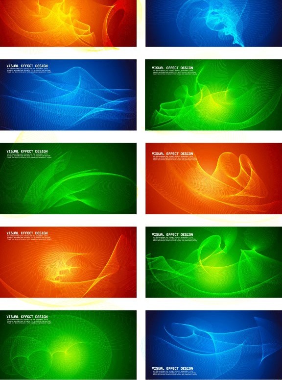 Different colorful line banners vector