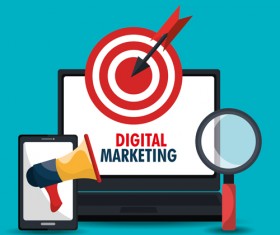 Digital marketing infographics vector material 01