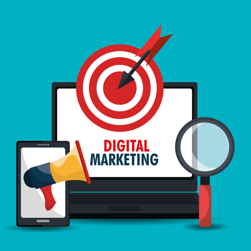 Digital marketing infographics vector material 01