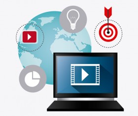 Digital marketing infographics vector material 03