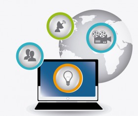 Digital marketing infographics vector material 04