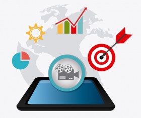 Digital marketing infographics vector material 05