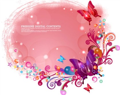 Beautiful butterfly background vector material
