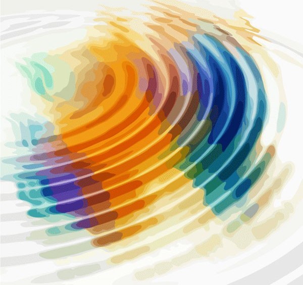 Dream colorful color ripples background vector