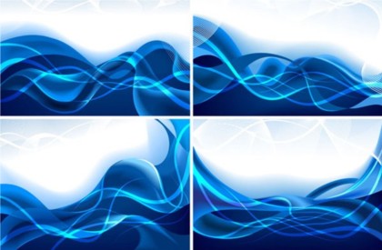 Dreams dynamic blue lines background vector set