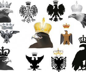 Eagle sign with crown vector material