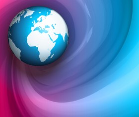 Earth with future wave flyer brochure poster cover template vector 01