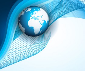 Earth with future wave flyer brochure poster cover template vector 02