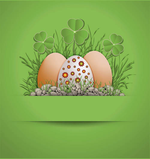 Easter Eggs with Backgrounds vector 01