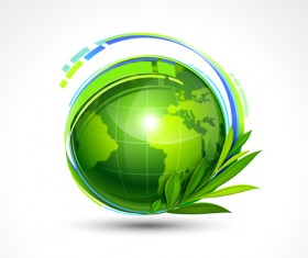 Eco earth creative template background vector 01