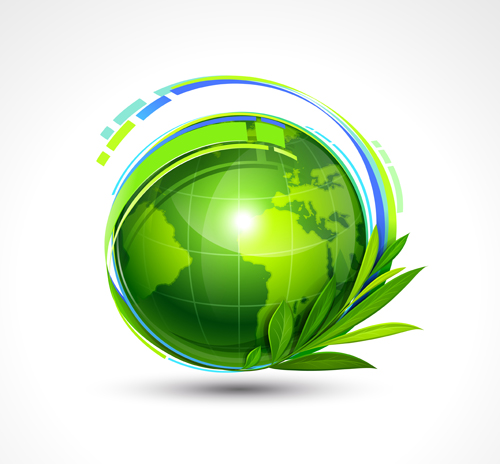 Eco earth creative template background vector 01