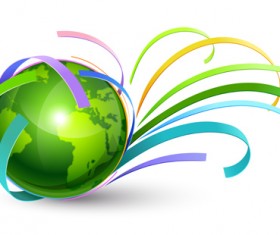 Eco earth creative template background vector 02