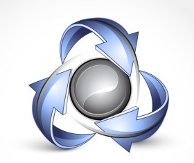 Ecological cycle icons with arrows vector set 02