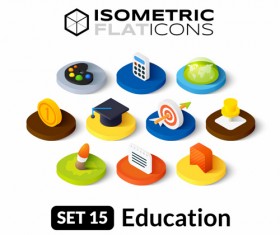 Education flat icons vector material 01
