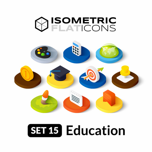 Education flat icons vector material 01