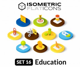 Education flat icons vector material 02