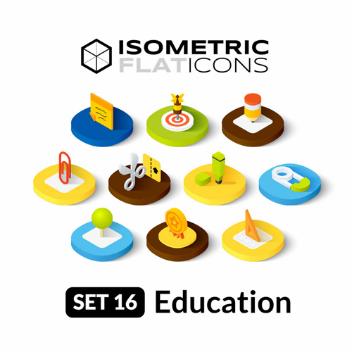 Education flat icons vector material 02
