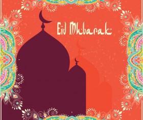 Eid ornament floral art background vector 01
