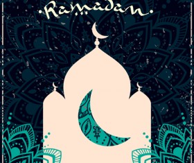 Eid ornament floral art background vector 06