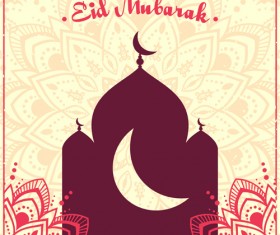 Eid ornament floral art background vector 07