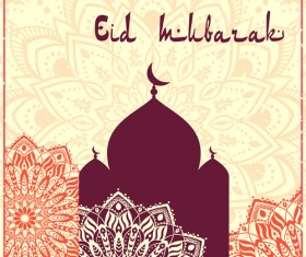 Eid ornament floral art background vector 09