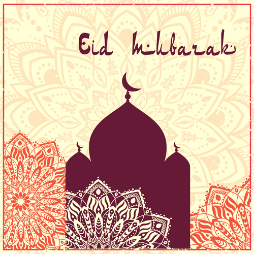 Eid ornament floral art background vector 09