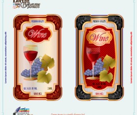 Exquisite wine labels template vector design 01