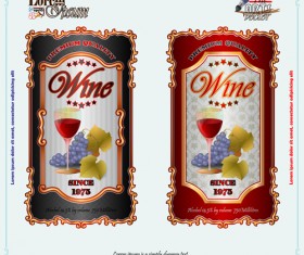Exquisite wine labels template vector design 03