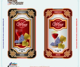 Exquisite wine labels template vector design 04