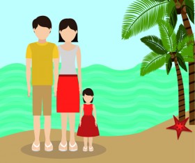 Family travel design vector 01