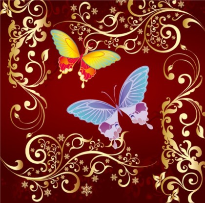 Beautiful pattern and color butterfly background vector