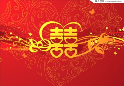 China styles wedding cards vector graphics