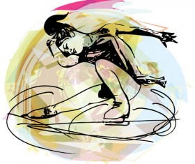 Figure skating fraffiti vector