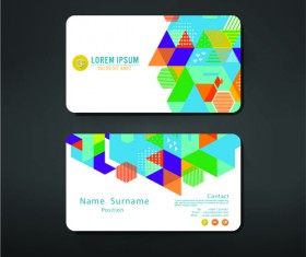 Fillet business cards vector material 01