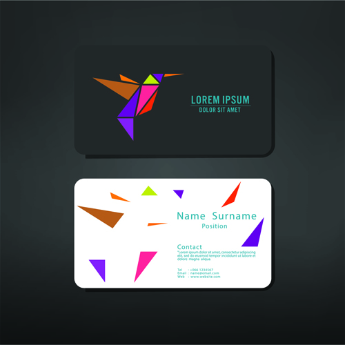 Fillet business cards vector material 04