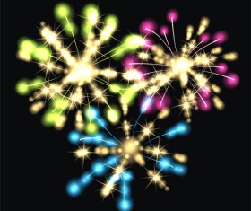 Fireworks christmas art background vector 01