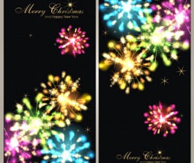 Fireworks christmas art background vector 02