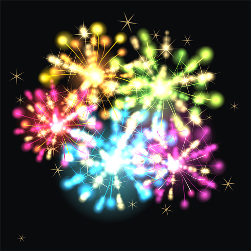 Fireworks christmas art background vector 03